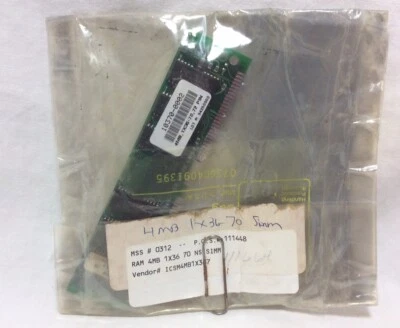 NOS 4MB ram 1x36 70 Simm 72 Pin Card ICSM4MB1X367 - Image 1 of 4
