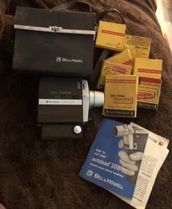 Vintage 1968 Bell & Howell Autoload 308 Super Eight Movie Camera Case Kodak Film - Bild 1 von 11