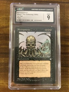 MTG✨NECROPOTENCE✨Ice Age CGC 9 MINT RARE Enchantment 1995 M. Tedin Artwork - Picture 1 of 8