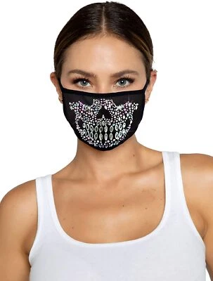 Skeleton Rhinestone Face Mask - M1021 - Image 1 of 2