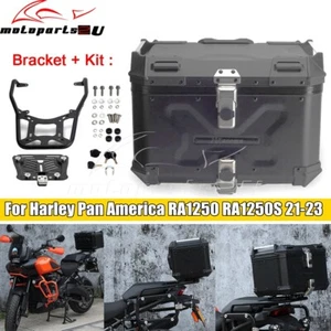 Black Motorcycle Top Case Luggage Box W/Mounting Bracket For Pan America 1250 - Picture 1 of 10