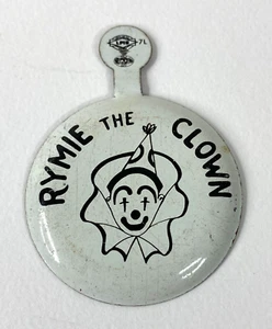 Vintage Rymie the Clown Pinback Pushback Tab Button Badge - Picture 1 of 2