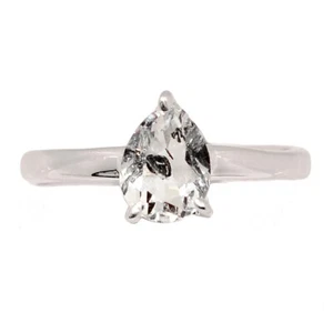 Natural Faceted Herkimer Diamond - USA 925 Silver Ring Jewelry s.7 CR70194 - Picture 1 of 1