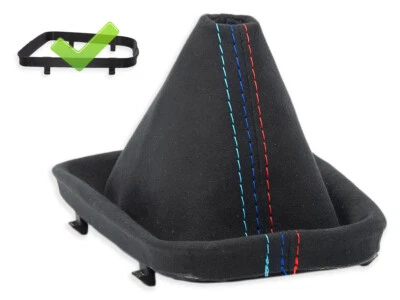 SCHALTMANSCHETTE FUR BMW E46 98-04 SCHALTSACK ALCANTARA NAHT M + RAHMEN - Bild 1 von 4