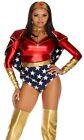 Sexy Heroic Honey  Ms America Captain Super Hero Halloween Costume 