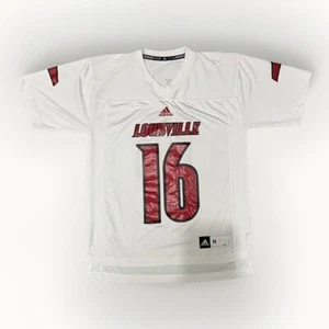 Louisville Cardinals #16 maglia calcio uomo Adidas bianca college taglia M - Foto 1 di 4