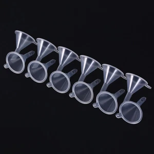 12pcs clear plastic funnels for empty bottle filling perfumes essential oil b-wf - Picture 1 of 8