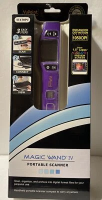 NEW VuPoint Magic Wand IV Portable Scanner Model ST470PU 1050DPI Purple - Image 1 of 4