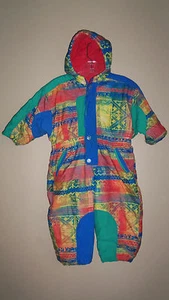 VINTAGE IMPIDIMPI MULTICOLOR RED BLUE YELLOW SNOW SKI SNOWSUIT SNOWBOARD 104 4 - Picture 1 of 10