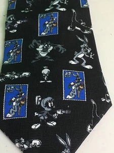 Looney Tunes Classic Neck Tie - 4" Stamp Collection Black - Picture 1 of 5