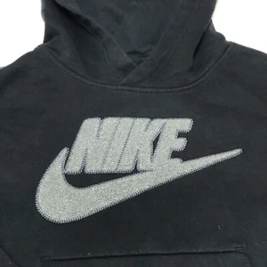 Nike Sportswear Sweatshirt Boy Smalls Big Logo Hoodie Pullover Youth Black - Picture 1 of 12