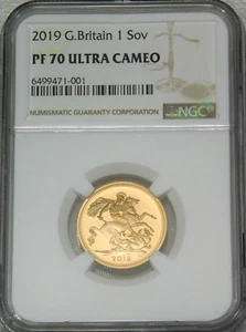 2019 Great Britain Gold 1 Sovereign NGC PF70 ULTRA CAMEO Low Mintage #A661 - Picture 1 of 4