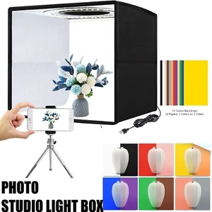 25cm Photography Large LED Light Box Tent Backdrop Foldable Studio Photo Box Au - Picture 1 of 11