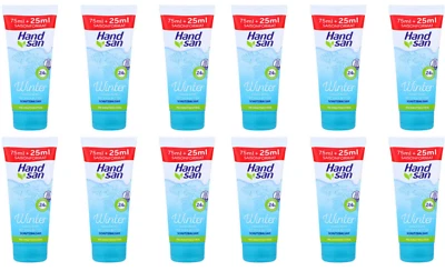 12x Handsan Winter Handcreme 2in1 24h Feuchtigkeit mit Shea & Cocoa Butter,100ml