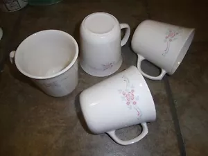 CORELLE 'ENGLISH BREAKFAST' CUPS, 3½ INCH, SET OF (4) EUC - Picture 1 of 2