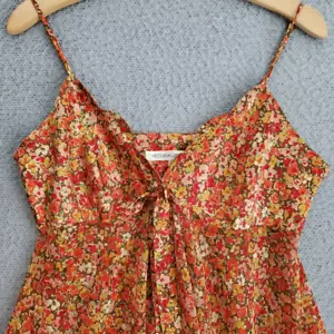 Y2K Victoria Secret Damen Babydoll orange Blumen verstellbare Träger Micro Kleid - Bild 1 von 6