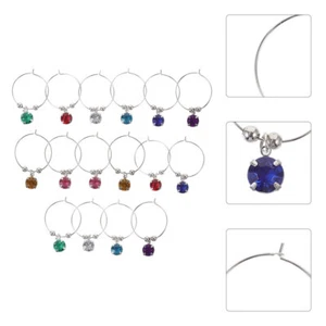 16 Piezas Anillo Colgante de Vaso de Vino Charm Marcador de Vidrio Colgante para Bebidas - Imagen 1 de 12