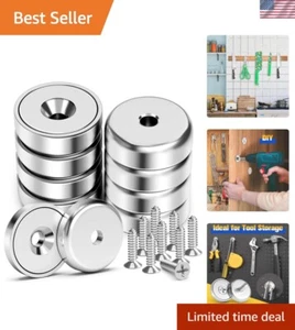 Magnets with Holes, Strong Rare Earth Magnets 8 Pack 40LBS Neodymium Cup Magnets - Picture 1 of 8