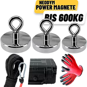 Bergemagnet Set Neodym Magnet Suchmagnet Magnetangeln Magnetfischen Koffer Seil - Bild 1 von 13