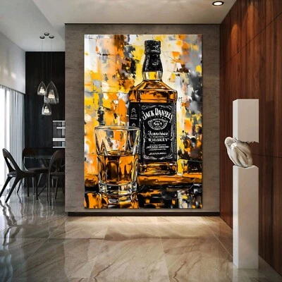✅ ACRYLGLAS BILD WANDBILD JACK DANIELS ABSTRAKT KUNSTDRUCK DEKO BILDER LEINWAND - Bild 1 von 4