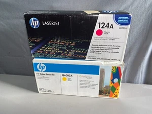 NEW OEM HP LASERJET 124A Q6002A & Q6003A YELLOW CYAN TONER CARTRIDGES CM1015 - Picture 1 of 8