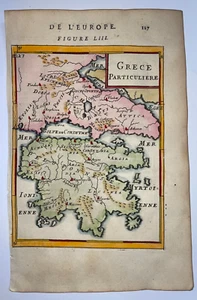 GREECE PELOPONESE 1683 ALAIN MANESSON MALLET ANTIQUE MAP FRENCH EDITION - Picture 1 of 3