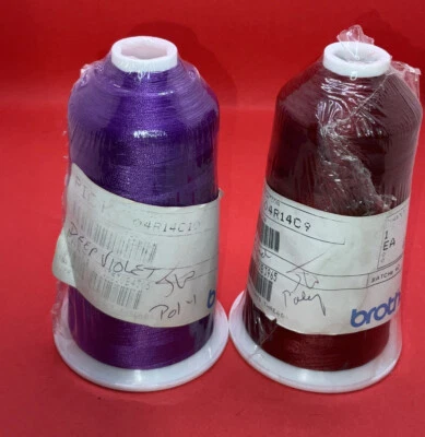 #40 Coats Sylko Polyester Embroidery Thread- Cherokee Red, Deep Violet /Lot Of 2 - Image 1 of 2