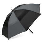 Auto Open Vented 58" Golf UPF 50+ Rain Umbrella - Black and Charcoal Gray