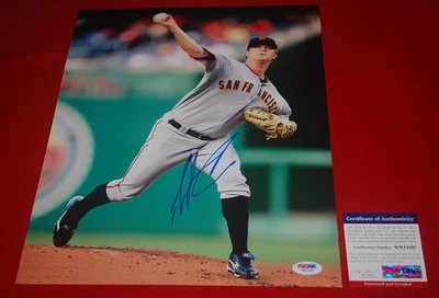 Foto firmada por Matt Cain Gigantes de San Francisco PSA/ADN 11X14 CERTIFICADO DE AUTENTICIDAD W61030 Foto 1 de 4