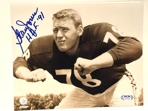 STAN JONES Signed 8x10 Photo -HALL OF FAME 91 - CHICAGO BEARS-PSA /Dna - Picture 1 of 2