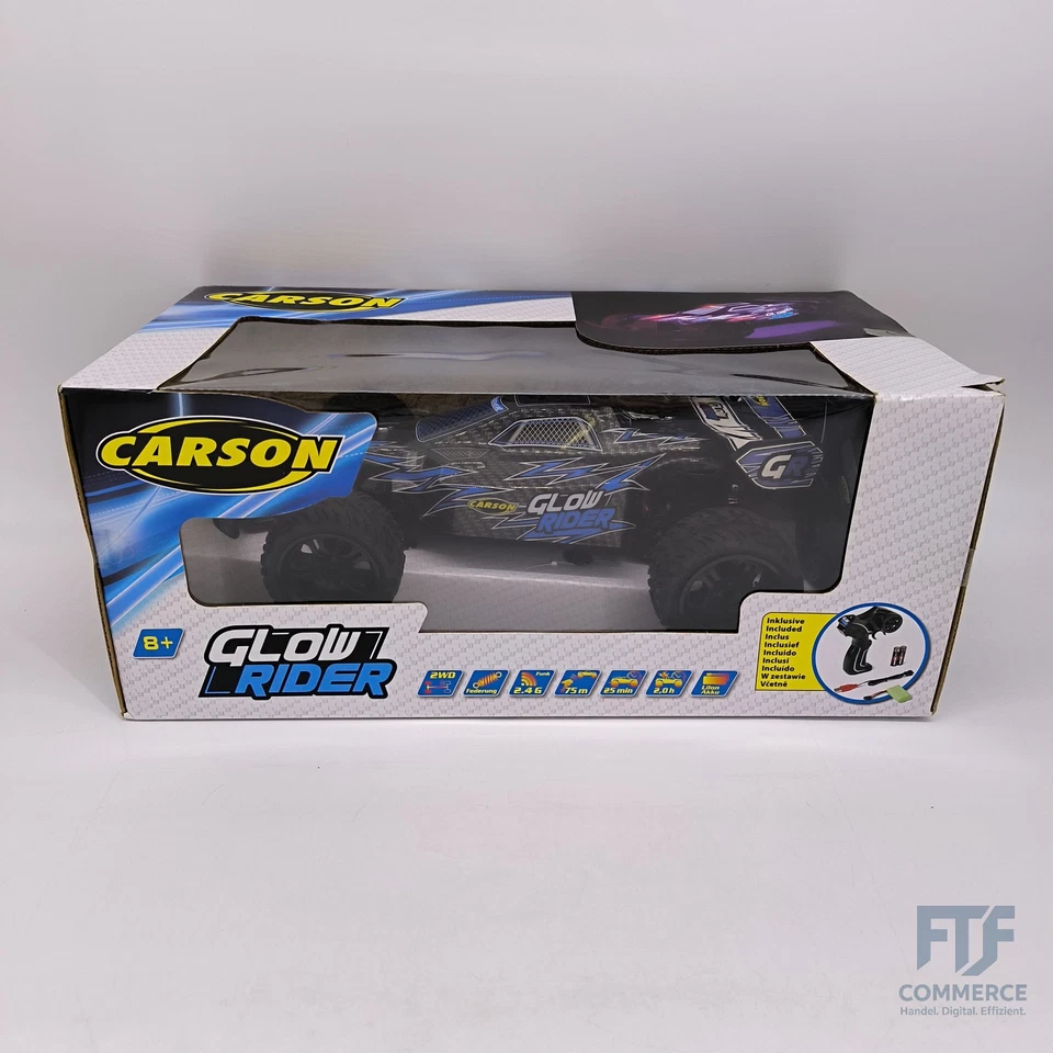 Carson 500404299 1:12 Glow Rider 2.4GHz 100% RTR blau - RC Fahrzeug, Fahrzeug, R - Bild 1 von 4