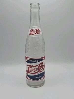 Botella de refresco vintage Pepsi:Cola doble punto rojo blanco y azul 12 oz Canton, Ohio Foto 1 de 4