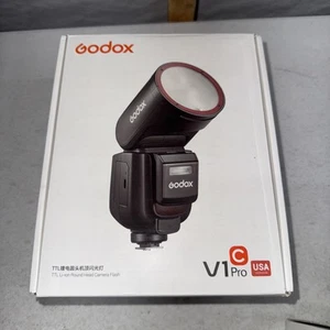 US Godox V1 Pro C V1Pro-C 2.4 TTL HSS Round Head Flash Light Speedlite For Canon - Picture 1 of 10