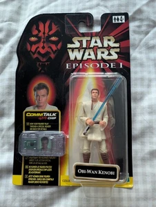 STAR WARS Vintage Episode 1 Obi Wan Kenobi Figure Comm Talk Chip Hasbro 1999 - Picture 1 of 1