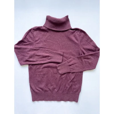 Women's L.L. Bean Plum Colored Cotton Cashmere Turtleneck Sweater Size XS - Image 1 of 4