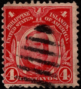 Philippines Stamp Scott # 262 Used VG-F - 4 Cents Carmine William McKinley Issue - Picture 1 of 1