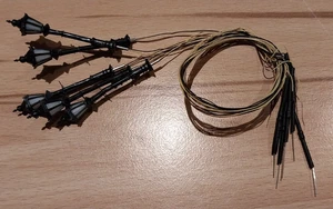  Gaslaterne Straßenlaterne 5 Stück Spur N mit 12-16V LED warmweiß ca. 4 cm  - Bild 1 von 1