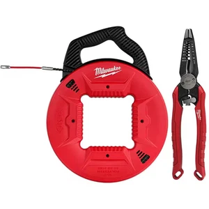 100 Ft. Polyester Fish Tape with Flexible Metal Leader with 7-In-1 Combination W - Picture 1 of 12