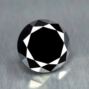 1.70Ct Brilliant Round Cut _ Sparkling Quality Natural JET BLACK DIAMOND - Picture 1 of 2