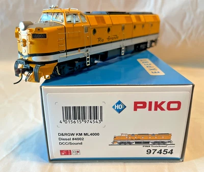 NEW PIKO #97454 HO Scale DRGW Rio Grande ML4000 Locomotive #4002 w/ DCC&SOUND - Image 1 of 4
