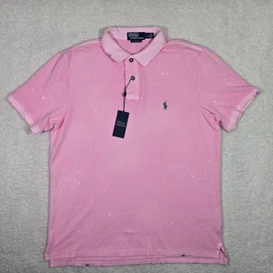 Polo Ralph Lauren Herren Large klassische Passform rosa abgenutzte Farbe Polo-Shirt L $ 198 - Bild 1 von 13