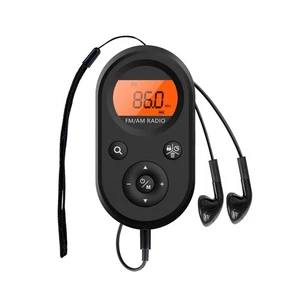 AM FM Portable Mini Radio Rechargeable Pocket Radio with Backlight & Earphone - Picture 1 of 12