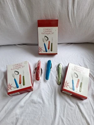 3 Compact Camping Flatware Sets, Never Used, In Original Wrapper. Samsonico USA - Image 1 of 4