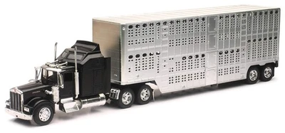 1/32nd New Ray Kenworth W900 Pot Belly Livestock trailer - Image 1 of 2