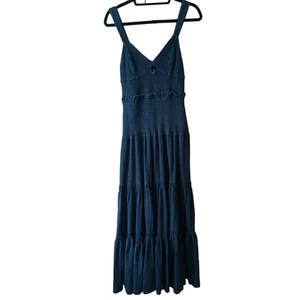 by Anthropologie Damen gesmoktes Stufen Maxikleid ärmellos breite Träger Gr. S - Bild 1 von 9