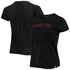 Women's The Wild Collective Black Chicago Fire Mesh T-Shirt - Picture 1 of 5