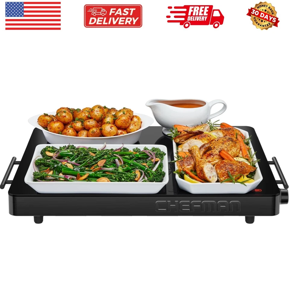 Chefman Electric Food Warming Tray RJ22-TC-V3-BLK-CO