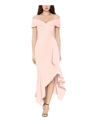 Maxi Vestido Formal XSCAPE Mujer Rosa Dobladillo Forrado Manga Corta Pequeño 10P Foto 1 de 4