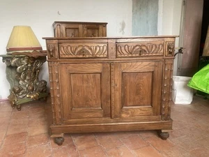 credenza bassa antica legno Massello Primi ‘900 - Foto 1 di 15