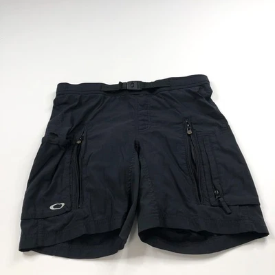 Pantalones Cortos Oakley Vintage Pequeños (Ajuste 32In) Ciclismo Forro Acolchado Carga Nylon 8" Negros Foto 1 de 4
